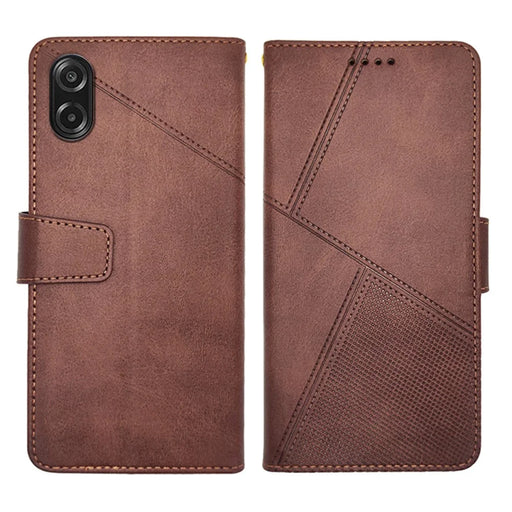 IDEWEI For Samsung Galaxy A08 5G / A08 4G / A07 5G / A07 4G Case Leather Wallet Phone Cover Stand Calf Texture - Coffee - 1