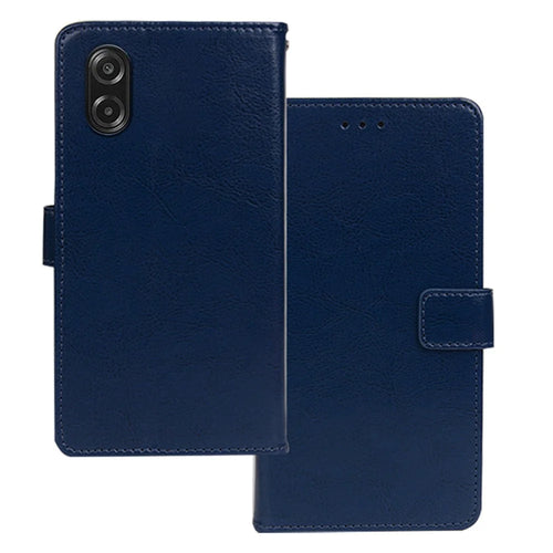 IDEWEI For Samsung Galaxy A08 5G / A08 4G / A07 5G / A07 4G Case Wallet Leather Phone Cover Crazy Horse Texture - Blue - 1