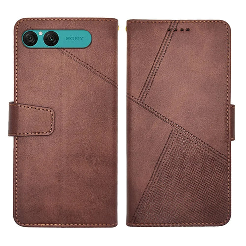 IDEWEI For Sony Xperia 10 VII Case Leather Wallet Phone Cover Stand Calf Texture - Coffee - 1