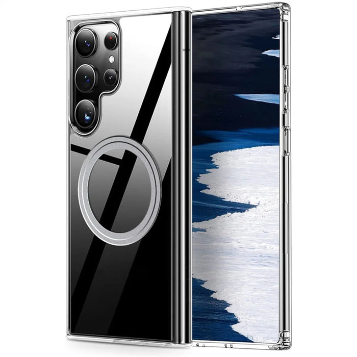 For Samsung Galaxy S26 Ultra Magnetic Phone Case TPU + PC Clear Back Cover - 1