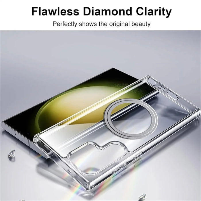 For Samsung Galaxy S26 Ultra Magnetic Phone Case TPU + PC Clear Back Cover - 7