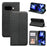 For Google Pixel 9a Wallet Phone Case Checkered Pattern Imprint Leather Flip Cover with Wrist Strap - Black - 5