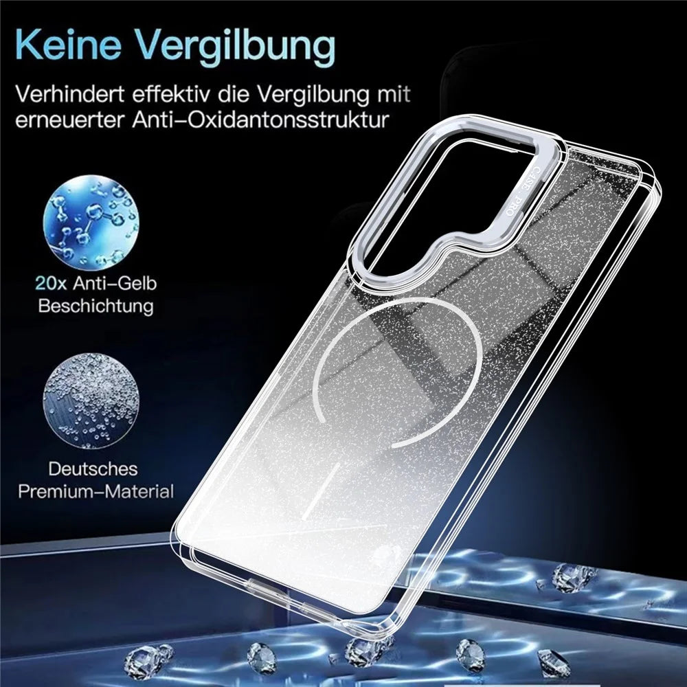 For Samsung Galaxy S26 Ultra Case Magnetic Case Gradient Glitter Shockproof TPU PC Phone Cover - White - 6