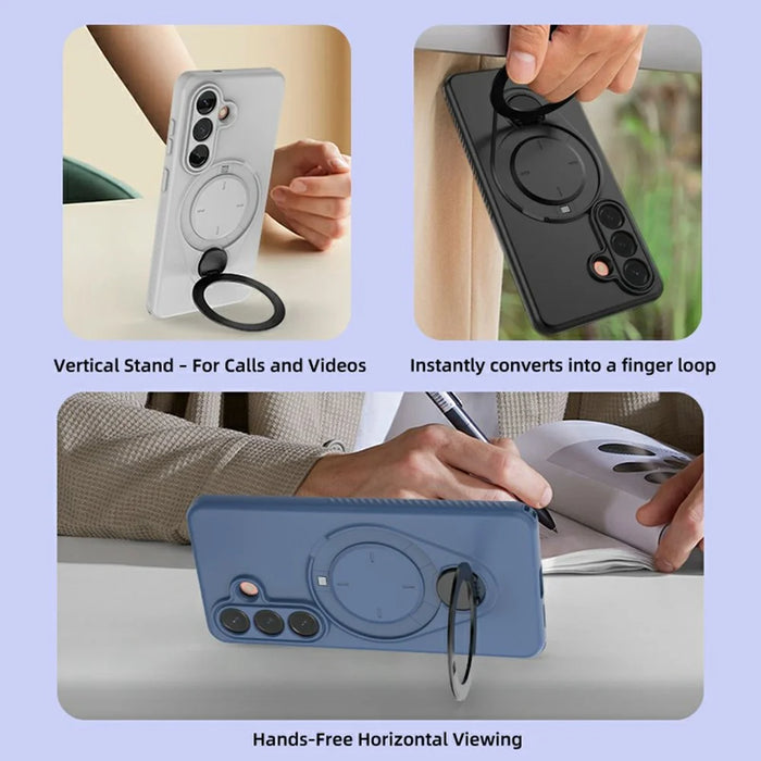 For Samsung Galaxy S26 Kickstand Case Drop Proof TPU Phone Cover Support Magnetic Car Mount - Blue - 3