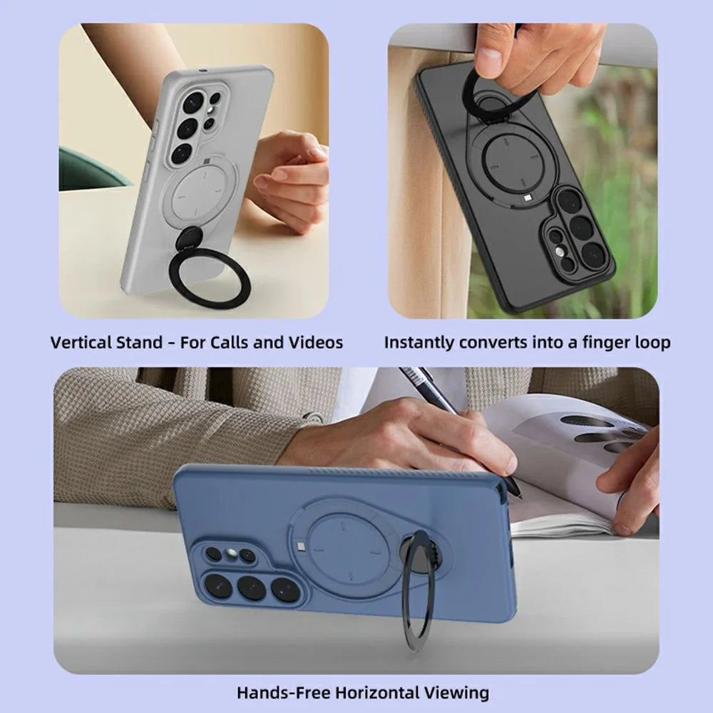 For Samsung Galaxy S26 Ultra Kickstand Case Drop Proof TPU Phone Cover Support Magnetic Car Mount - Blue - 3