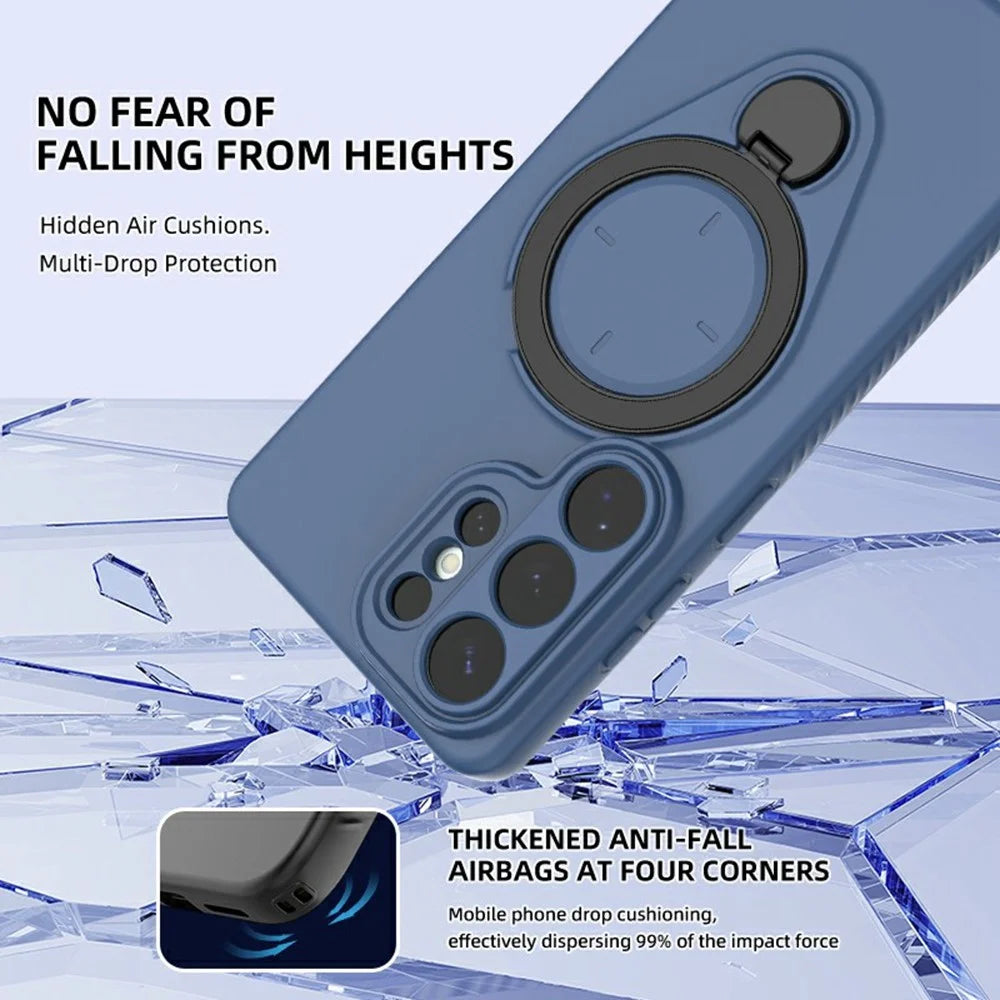 For Samsung Galaxy S26 Ultra Kickstand Case Drop Proof TPU Phone Cover Support Magnetic Car Mount - Blue - 5