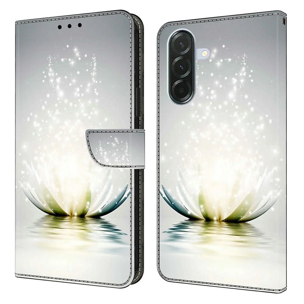 For Samsung Galaxy A37 5G Case 3D Pattern PU Leather Wallet Phone Cover with Stand - Lotus - 1