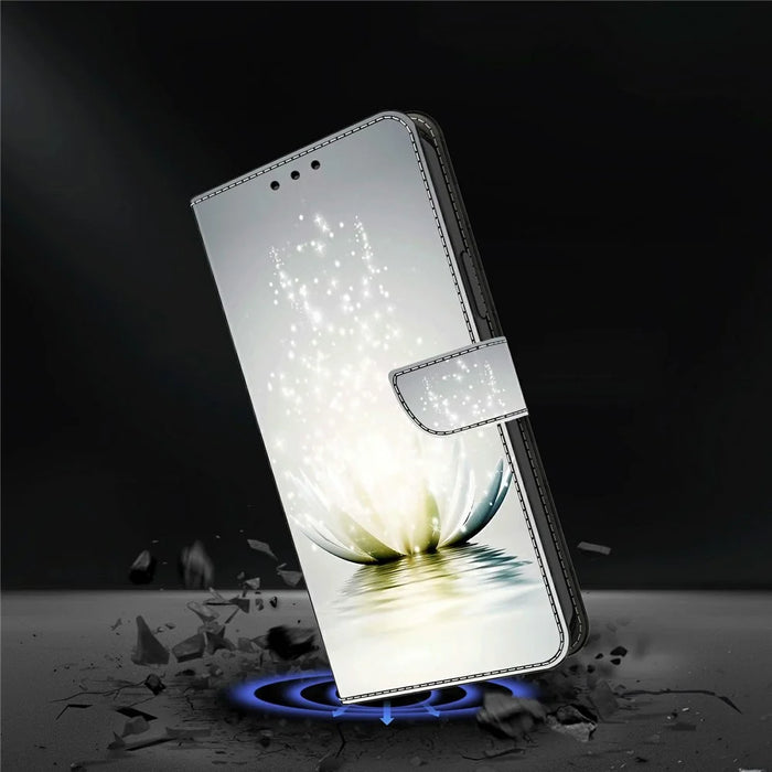For Samsung Galaxy A37 5G Case 3D Pattern PU Leather Wallet Phone Cover with Stand - Lotus - 4