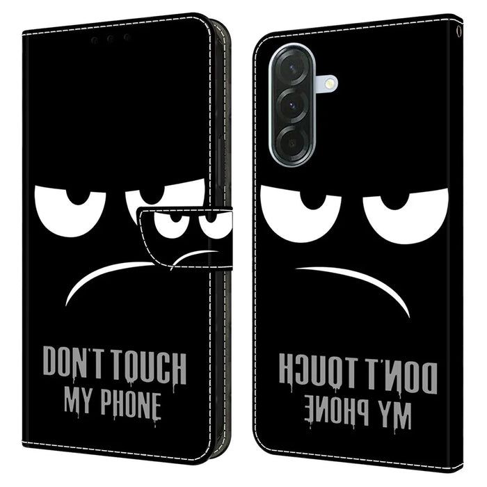For Samsung Galaxy A37 5G Case Magnetic Clasp 3D Pattern Leather Wallet Phone Cover - Don't Touch My Phone - 1