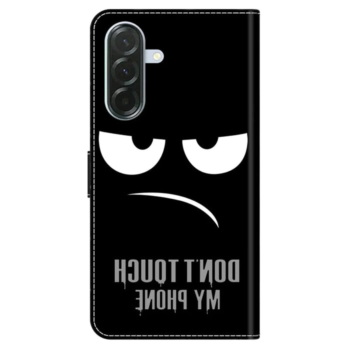 For Samsung Galaxy A37 5G Case Magnetic Clasp 3D Pattern Leather Wallet Phone Cover - Don't Touch My Phone - 6