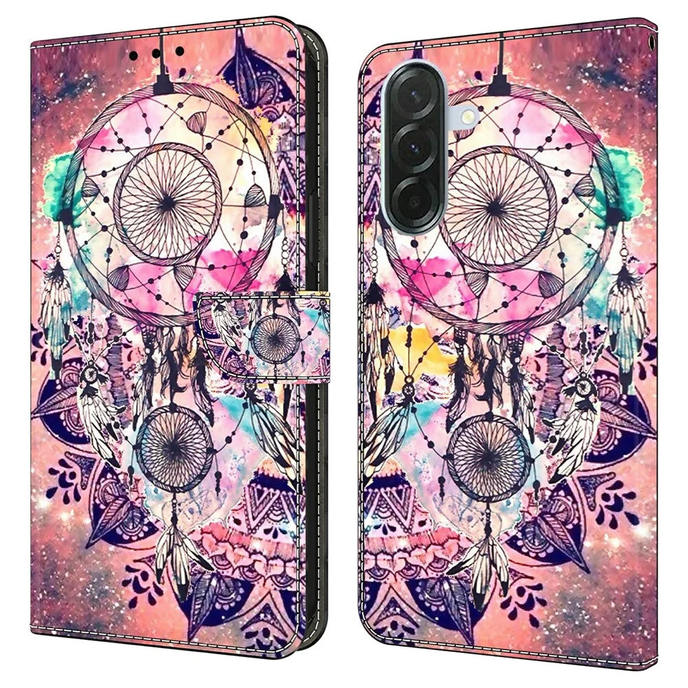 For Samsung Galaxy A37 5G Wallet Case Pattern Printing Stand Leather Flip Phone Cover - Wind Chime - 1