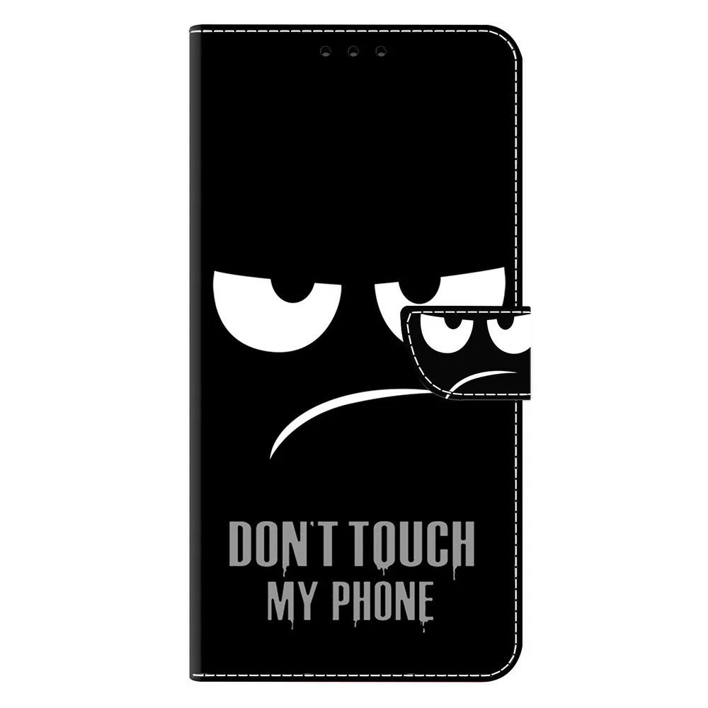 Phone Case For Samsung Galaxy A57 5G Magnetic Clasp 3D Pattern Leather Wallet Cover - Don't Touch My Phone - 5