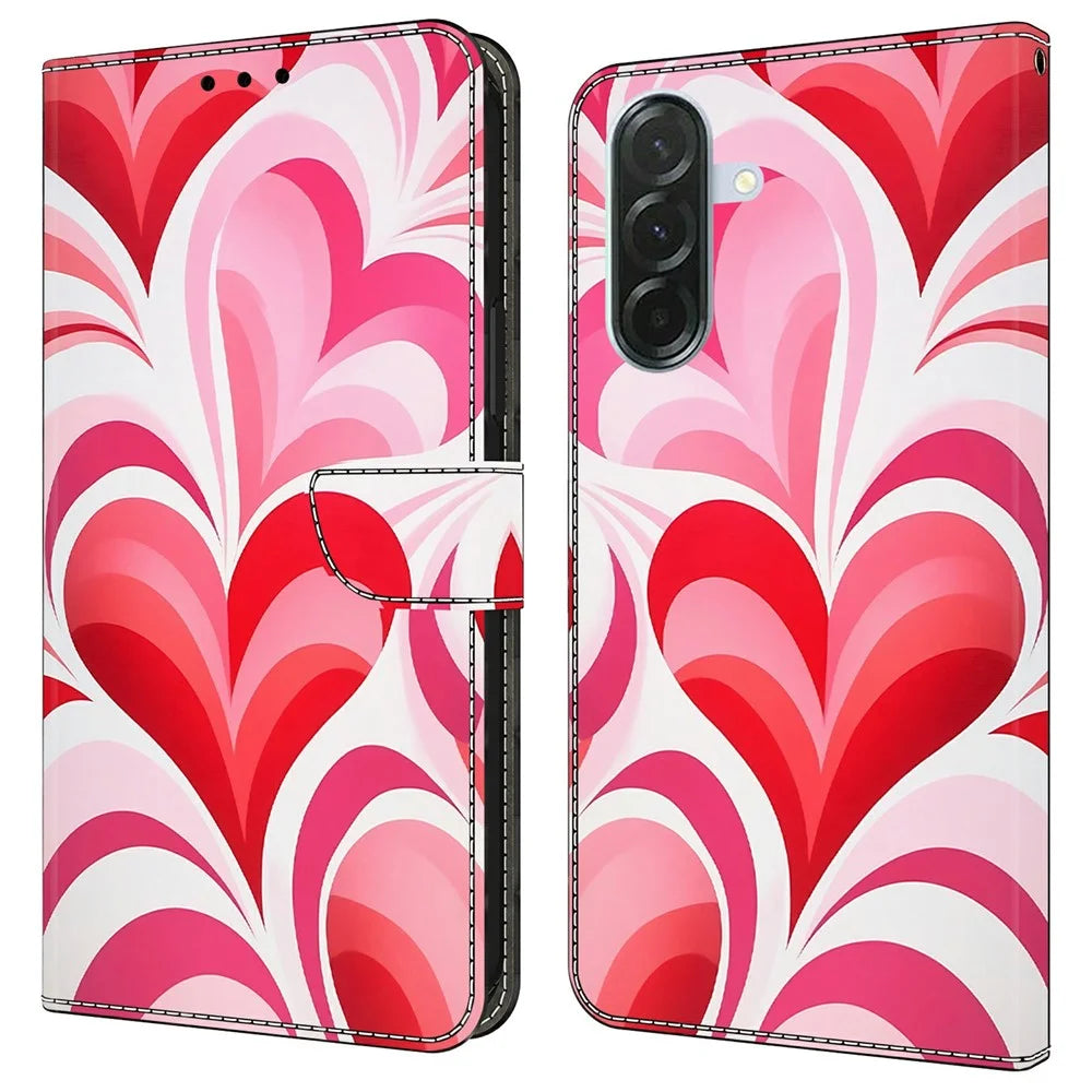 For Samsung Galaxy A37 5G Case Wallet Stand Pattern Printing PU Leather Flip Phone Cover - Love - 1