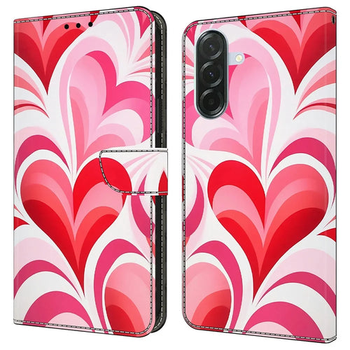 For Samsung Galaxy A37 5G Case Wallet Stand Pattern Printing PU Leather Flip Phone Cover - Love - 1