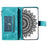 For Samsung Galaxy S22+ 5G Mandala Flower Imprinted Bump Proof PU Leather Phone Cover Stand with Multiple Card Slots Zipper Pocket Wallet Case - Green - 2