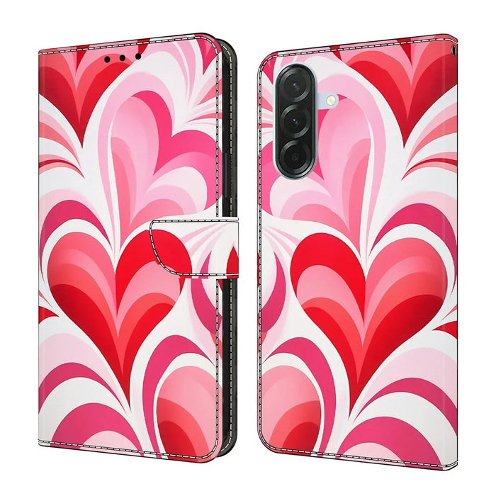 For Samsung Galaxy A57 5G Case Wallet Stand Pattern Printing PU Leather Flip Phone Cover - Love - 1