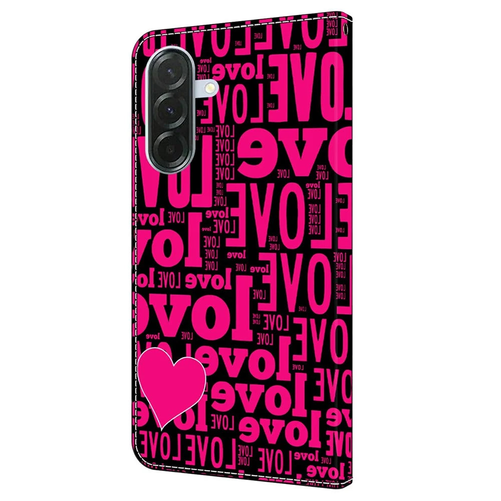 For Samsung Galaxy A37 5G Wallet Case Pattern Printing PU Leather Flip Stand Phone Cover - LOVE - 6