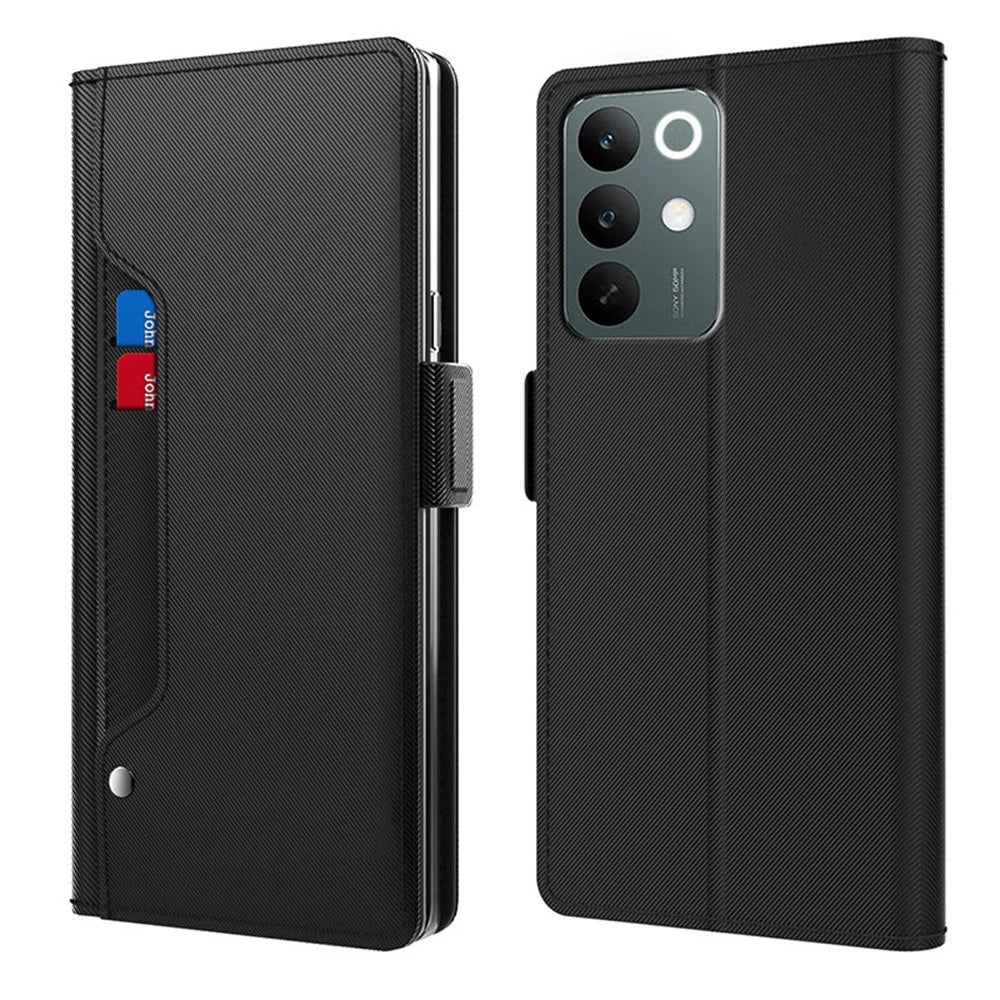 For Realme C85 5G Case PU+TPU Magnetic Flip Phone Cover with Stand - Black - 1