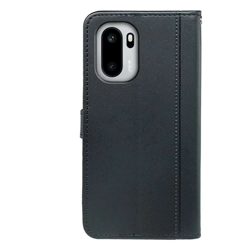 For OnePlus 15R 5G / Ace 6T 5G / Ace 6 5G Wallet Case Magnetic Snap Leather Phone Cover with Strap - Black - 6