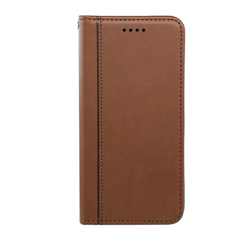 For OnePlus 15R 5G / Ace 6T 5G / Ace 6 5G Wallet Case Magnetic Closing PU Leather Phone Cover with Wrist Strap - Brown - 5