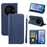 For ZTE Blade A76 5G Wallet Case Magnetic Closing PU Leather Phone Cover with Wrist Strap - Blue - 1