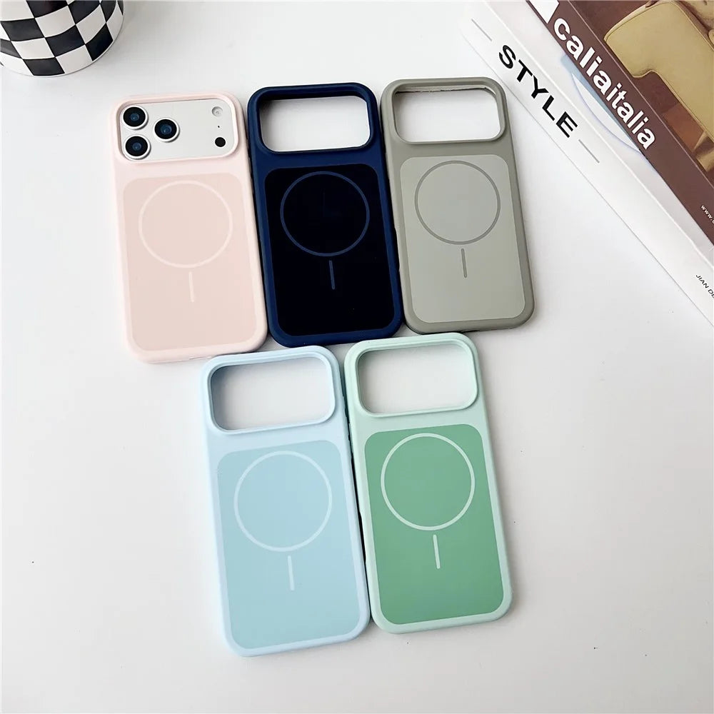 For iPhone 17 Pro Max Magnetic Case Compatible with MagSafe Shockproof Silicone Phone Back Cover - Blue - 6