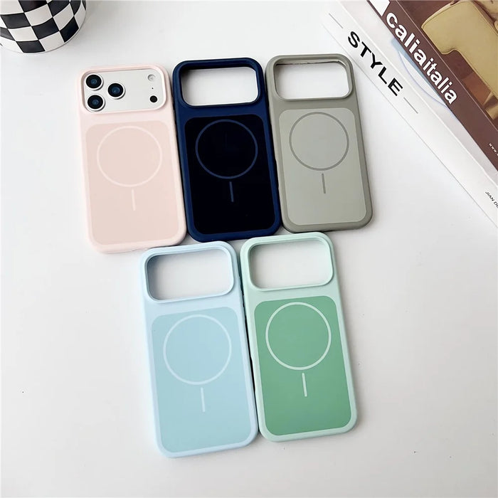 For iPhone 17 Pro Case Compatible with MagSafe Shockproof Silicone Phone Back Cover - Blue - 6