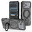 For iPhone 18 Pro / 17 Pro Magnetic Case Rotating Kickstand TPU PC Shockproof Phone Back Cover - Black - 1