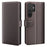 AMORUS For Samsung Galaxy S25 Ultra Stand Cases Calf Texture Genuine Split Leather Wallet Phone Cover - Brown - 1