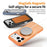 For iPhone 17 Pro Magnetic Case  Compatible with MagSafe  360° Rotatable TPU PC Phone Cover with Tempered Glass Film - Titanium Orange - 5