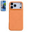 For iPhone 17 Pro Magnetic Case Liquid Silicone Shockproof Phone Cover with Tempered Glass Compatible with MagSafe - Orange - 1