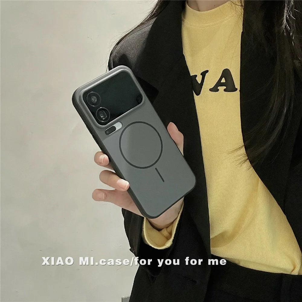For Xiaomi 17 Pro Magnetic Case Skin-touch TPU + PC Shockproof Phone Cover with Tempered Glass  - Matcha Green - 3