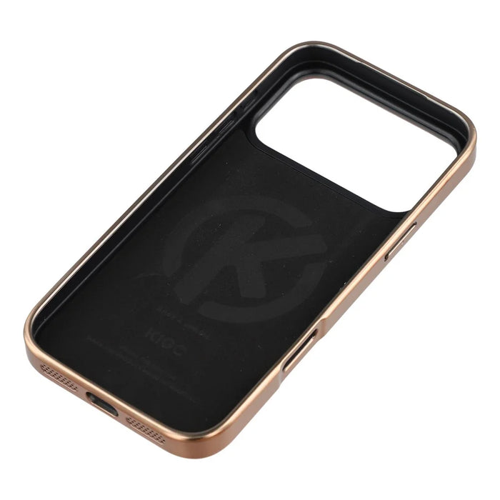 KIGC For iPhone 17 Pro Max Case Compatible with MagSafe Hybrid Phone Back Cover Snake Texture - Titanium Gold - 7