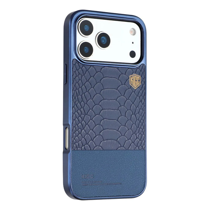 KIGC For iPhone 17 Pro Case Compatible with MagSafe Hybrid Phone Cover Crocodile Texture - Blue - 1