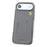 KIGC For iPhone Air Case Leather + PC + TPU Electroplating Phone Cover with Card Holder - Grey - 3