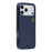 KIGC For iPhone 17 Pro Max Case Leather + PC + TPU Electroplating Phone Cover with Card Holder - Blue - 1
