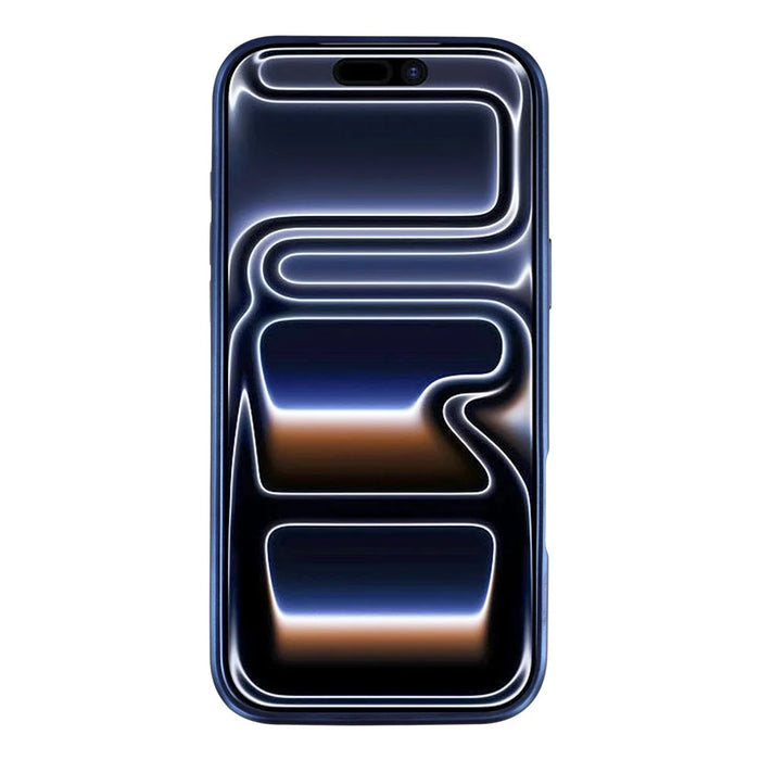 KIGC For iPhone 17 Pro Max Case Leather + PC + TPU Electroplating Phone Cover with Card Holder - Blue - 2