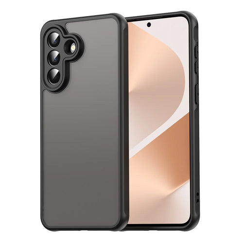 For Samsung Galaxy A57 5G Case Drop Proof Airbags Frosted Translucent PC + TPU Phone Back Cover - Black - 1