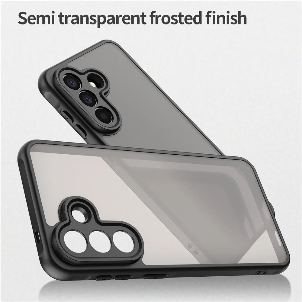 For Samsung Galaxy A57 5G Case Drop Proof Airbags Frosted Translucent PC + TPU Phone Back Cover - Black - 4