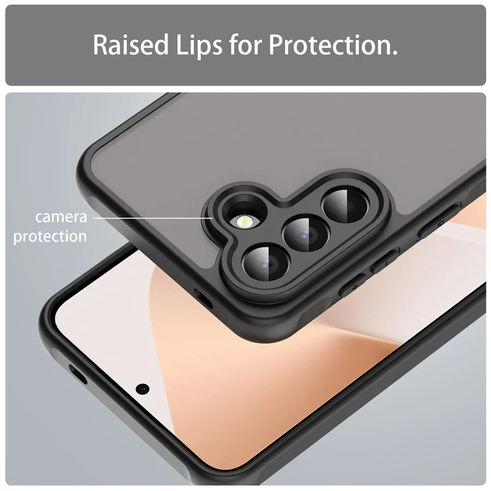 For Samsung Galaxy A57 5G Case Drop Proof Airbags Frosted Translucent PC + TPU Phone Back Cover - Black - 7