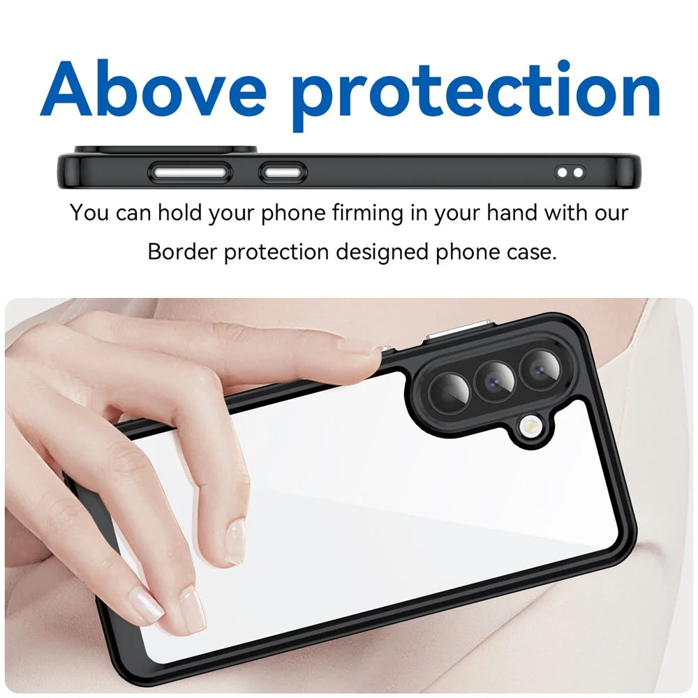 For Samsung Galaxy A57 5G Case TPU + Acrylic Protective Clear Phone Cover - Black - 4