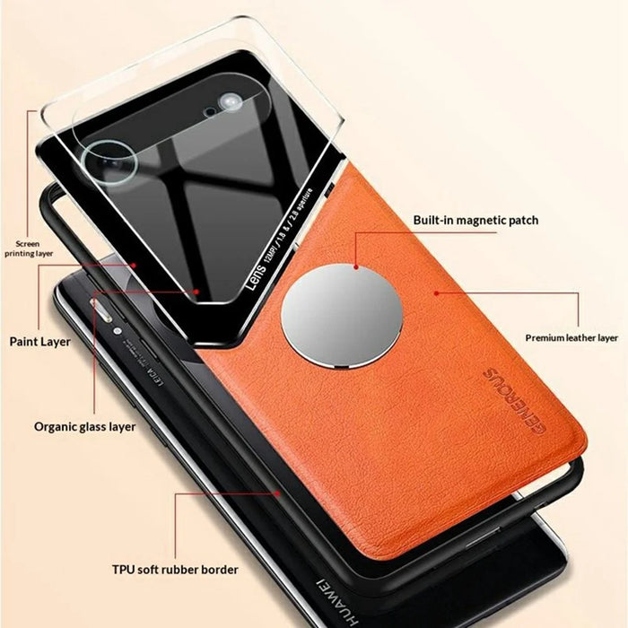 For iPhone Air Case Precise Cutout Leather Coated PC + TPU Phone Back Cover Built-in Metal Sheet - Green - 4