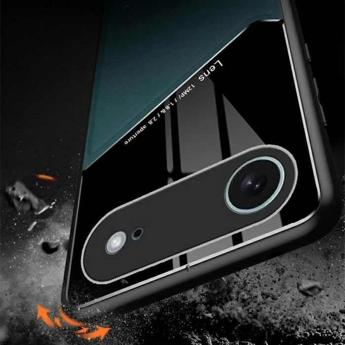 For iPhone Air Case Precise Cutout Leather Coated PC + TPU Phone Back Cover Built-in Metal Sheet - Green - 5