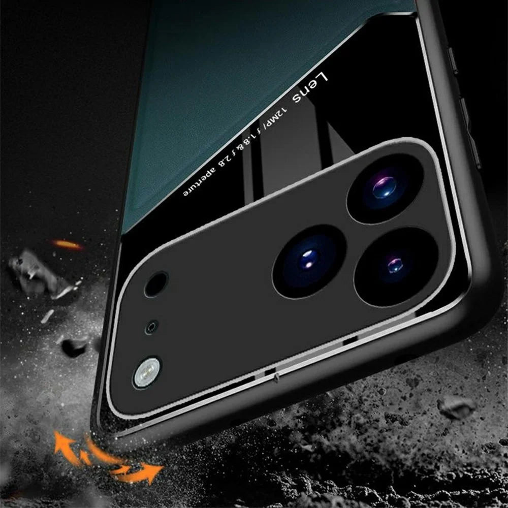 For iPhone 17 Pro Case Precise Cutout Leather Coated PC + TPU Phone Back Cover Built-in Metal Sheet - Green - 5