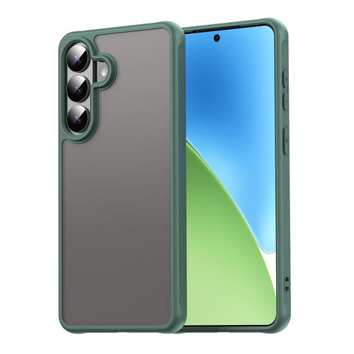 For Samsung Galaxy S26+ Case Drop Proof Airbags Frosted Translucent PC + TPU Phone Back Cover - Green - 1