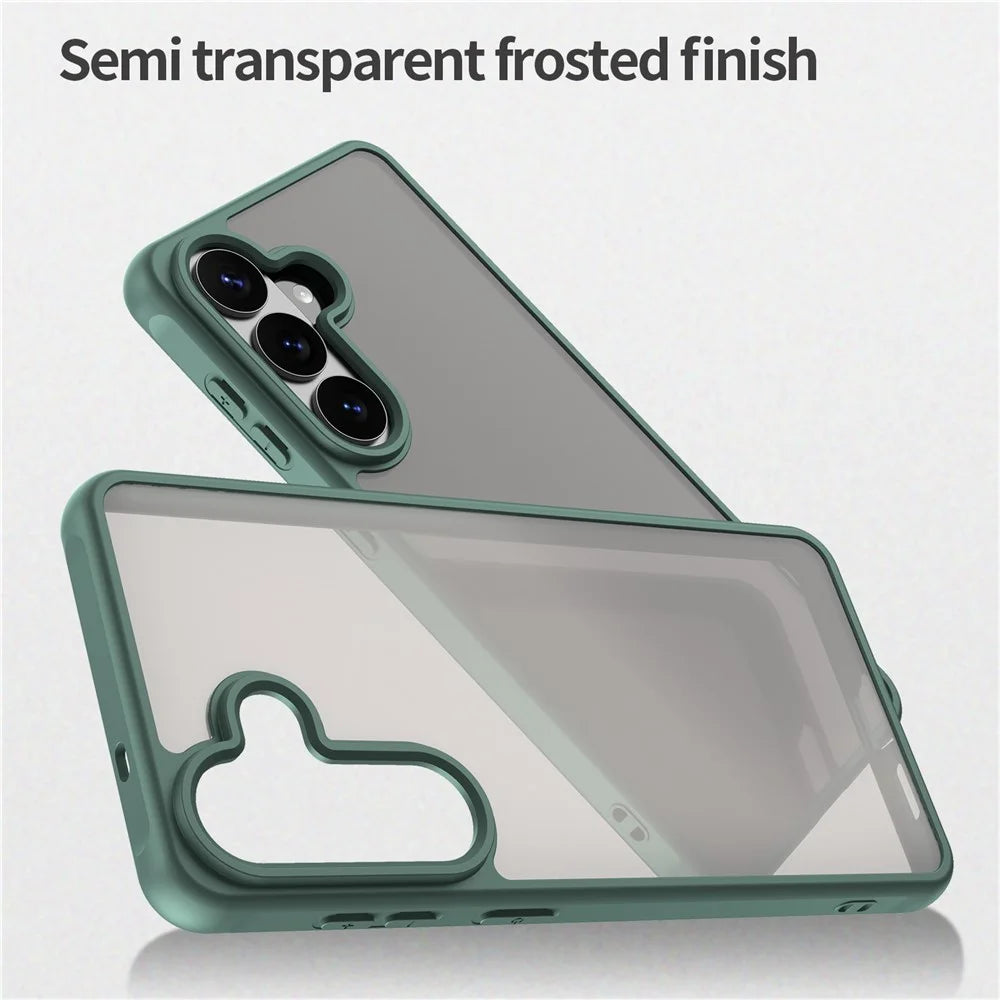 For Samsung Galaxy S26+ Case Drop Proof Airbags Frosted Translucent PC + TPU Phone Back Cover - Green - 4