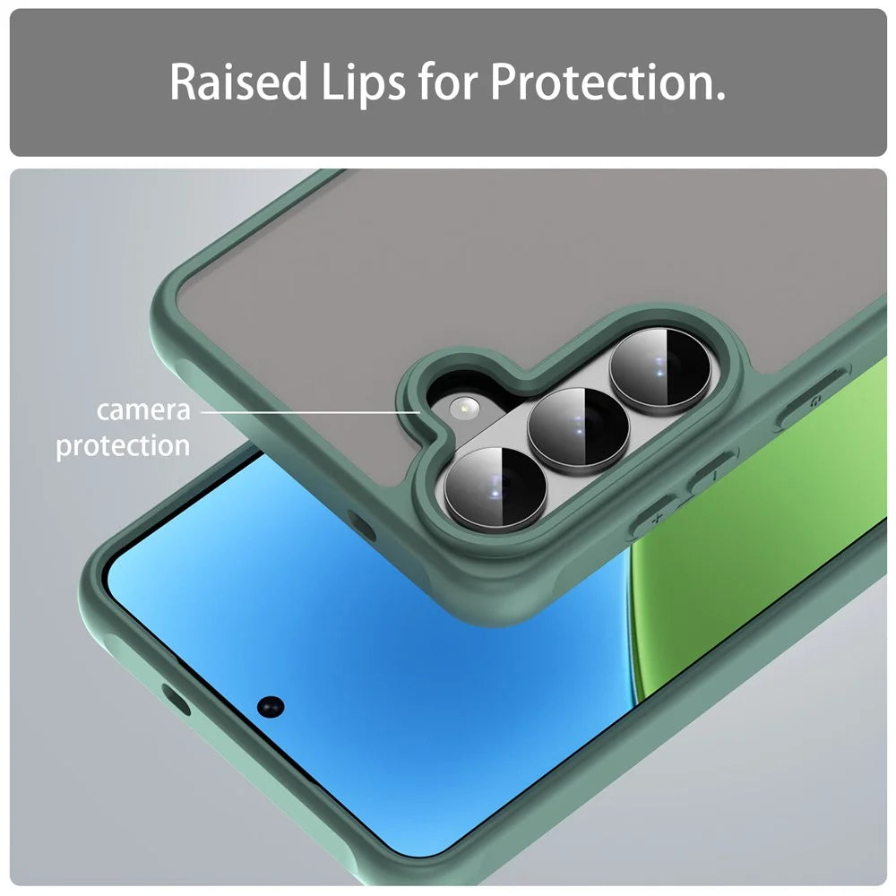 For Samsung Galaxy S26+ Case Drop Proof Airbags Frosted Translucent PC + TPU Phone Back Cover - Green - 7