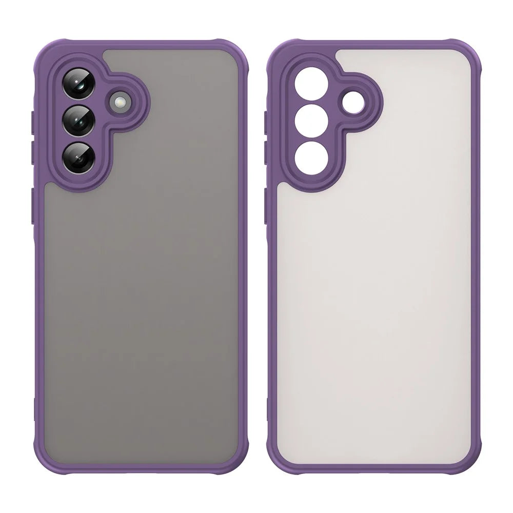 For Samsung Galaxy A37 5G Case Drop Proof Airbags Frosted Translucent PC + TPU Phone Back Cover - Purple - 2