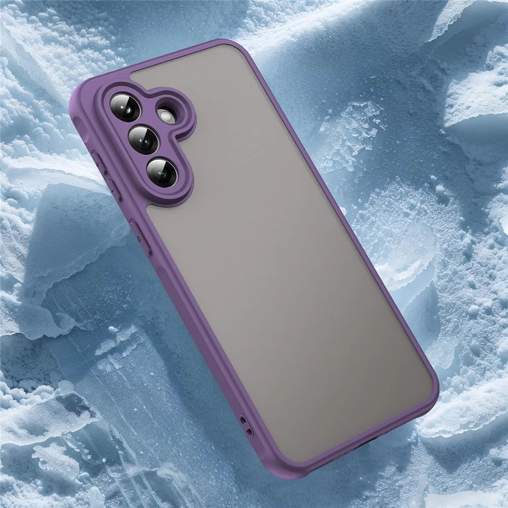 For Samsung Galaxy A37 5G Case Drop Proof Airbags Frosted Translucent PC + TPU Phone Back Cover - Purple - 6
