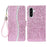 For Samsung Galaxy A37 5G Case PU Leather Wallet Card Slots Glitter Phone Cover - Pink - 1